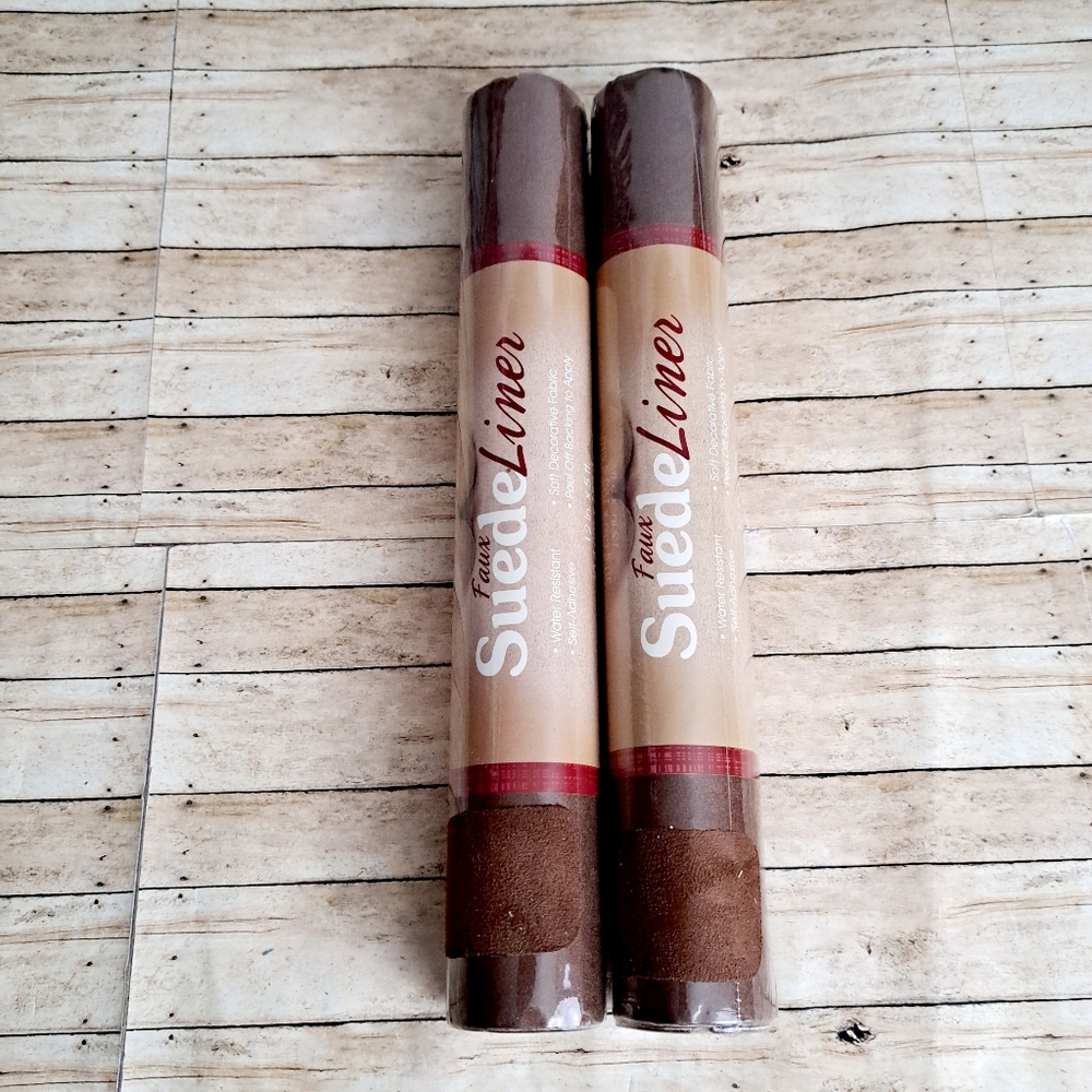 Magic Cover Set Of 2 Brown Faux Suede Liner Rolls